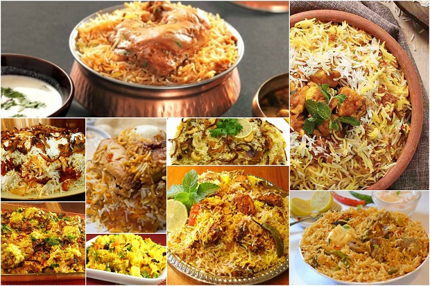 Biryanis from many different places